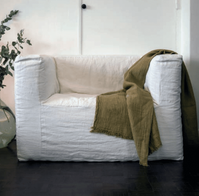 Fauteuil lin blanc – Image 5