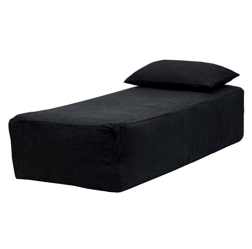Méridienne Daybed en lin déhoussable- bleu nuit