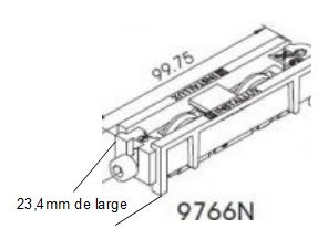 Chariot réglable double galet polyamide 150° Ø 22 mm INSTALLUX – Dim.: 2.35 l x 2.40 h cm – Image 3