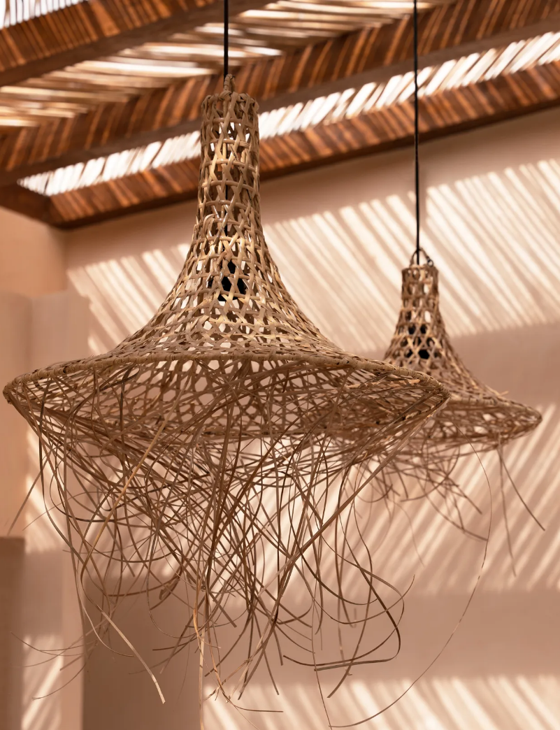 Abat-jour à suspendre en fibre rotin naturel- Mikonos L – Image 2